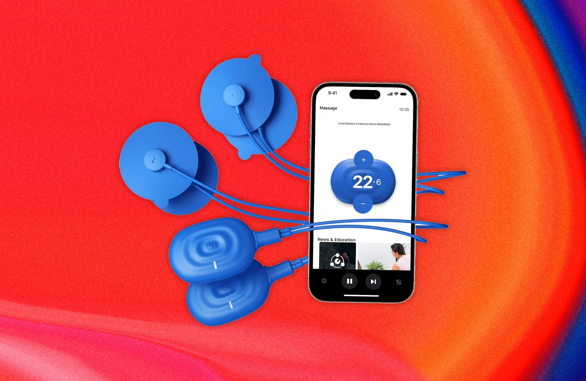 EMS muscle stimulator for quad activation after ACL surgery